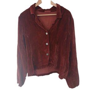 CP Shades Romy Velvet Button Down Blouse